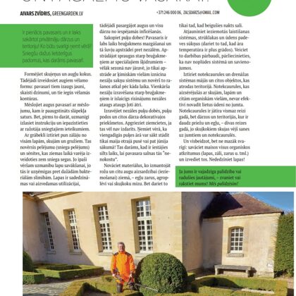 Magazine M2 gardening advices by Aivars Zvidris