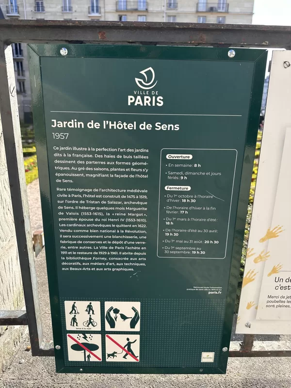Jardin de l'Hotel de Sens