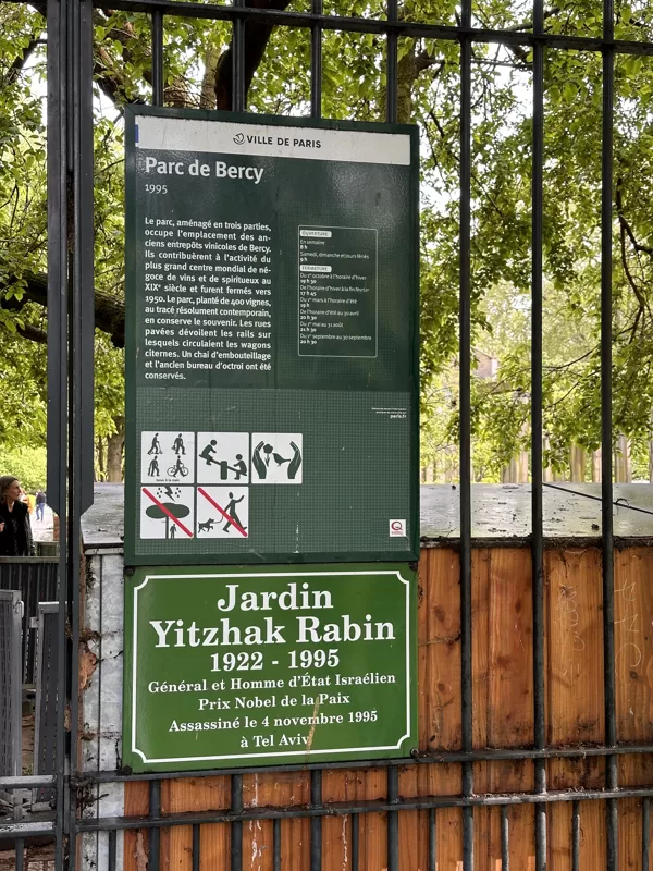 Parc de Bercy - Jardin Yitzhak Rabin