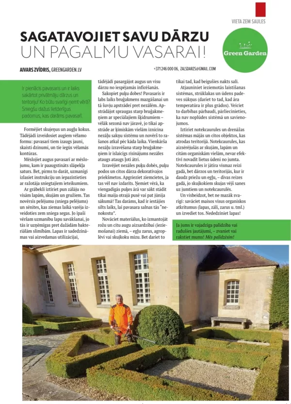 Magazine M2 gardening advices by Aivars Zvidris